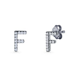 Initial F Stud Earrings