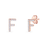 Initial F Stud Earrings