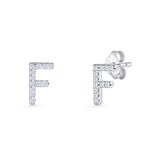 Initial F Stud Earrings