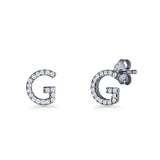 Initial G Stud Earrings