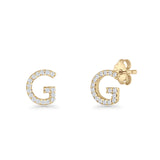 Initial G Stud Earrings