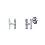 Initial H Stud Earrings