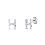 Initial H Stud Earrings