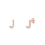 Initial J Stud Earrings
