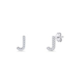 Initial J Stud Earrings