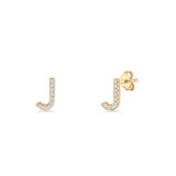 Initial J Stud Earrings