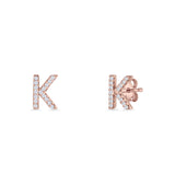 Initial K Stud Earrings