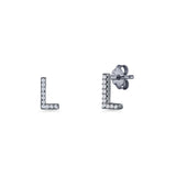 Initial L Stud Earrings