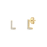 Initial L Stud Earrings