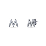 Initial M Stud Earrings