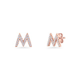 Initial M Stud Earrings