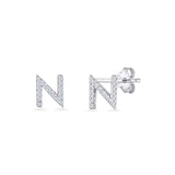 Initial N Stud Earrings