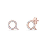 Initial Q Stud Earrings