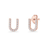Initial U Stud Earrings