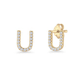 Initial U Stud Earrings