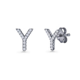 Initial Y Stud Earrings