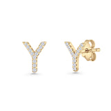 Initial Y Stud Earrings