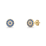Round Evil Eye Stud Earrings