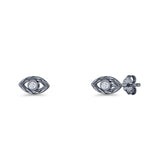 Round CZ Evil Eye Earrings