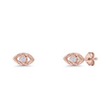 Round CZ Evil Eye Earrings