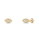 Round CZ Evil Eye Earrings