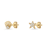 Starfish & Shell Stud Earrings