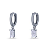 Emerald Cut Hoop Earring