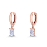 Emerald Cut Hoop Earring
