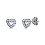 Open Heart CZ Stud Earring