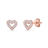 Open Heart CZ Stud Earring