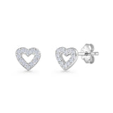 Open Heart CZ Stud Earring