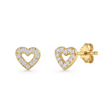 Open Heart CZ Stud Earring