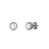 Freshwater Pearl 4.5mm Solitaire Small Stud Earrings 925 Sterling Silver