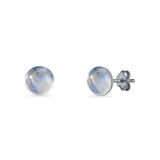 Round 7mm Lab Created Opal Solitaire Stud Earring 925 Sterling Silver