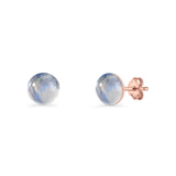 Round 7mm Lab Created Opal Solitaire Stud Earring 925 Sterling Silver