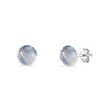 Round 7mm Lab Created Opal Solitaire Stud Earring 925 Sterling Silver