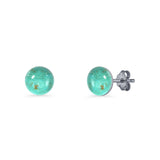 Round 7mm Lab Created Opal Solitaire Stud Earring 925 Sterling Silver