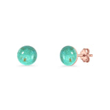 Round 7mm Lab Created Opal Solitaire Stud Earring 925 Sterling Silver