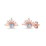 Round 7.5mm Sunset Stud Earring Lab Created Opal 925 Sterling Silver
