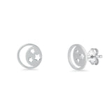 Vintage Style 9mm Crescent Moon & Star Stud Earrings 925 Sterling Silver