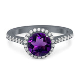 Art Deco Round Natural Stone Ring