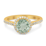 Art Deco Round Natural Stone Ring