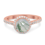 Art Deco Round Natural Stone Ring