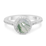Art Deco Round Natural Stone Ring