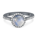 Art Deco Round Natural Stone Ring