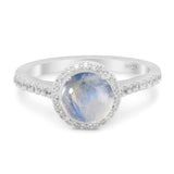 Art Deco Round Natural Stone Ring