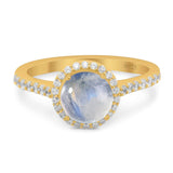 Art Deco Round Natural Stone Ring