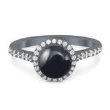 Art Deco Round Natural Stone Ring