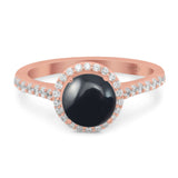 Art Deco Round Natural Stone Ring