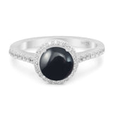 Art Deco Round Natural Stone Ring